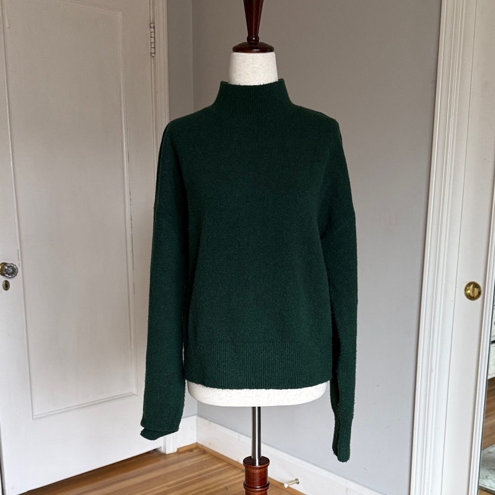 Dark Green Women's Mock Neck Sweater